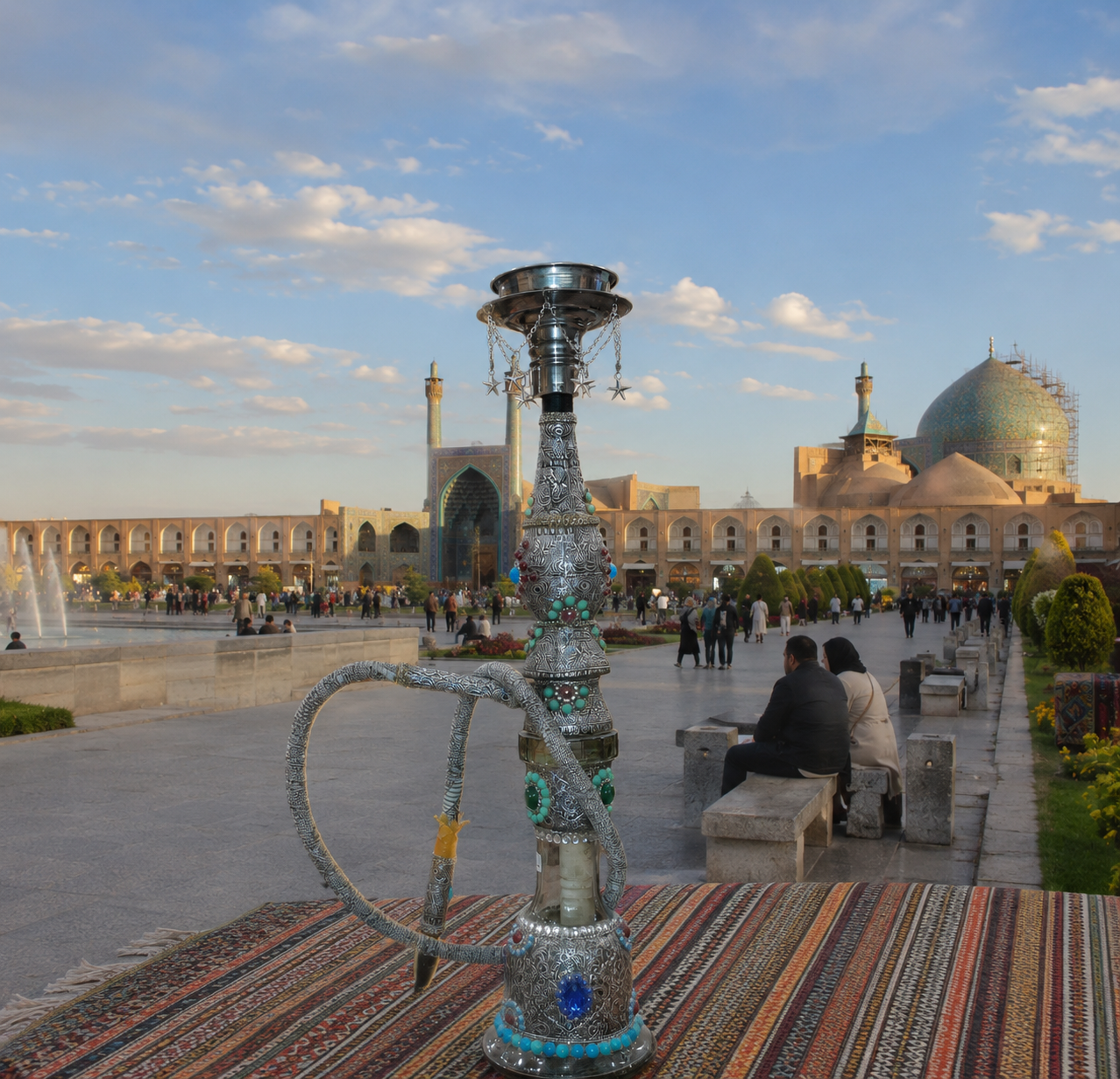 قلیان سنتی با هنر مرصع کاری
